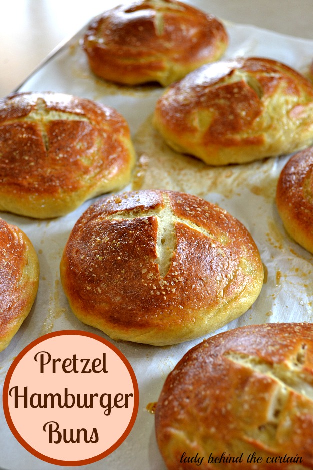 10 Fun Recipes with Pretzels for National Pretzel Day on April 26th: Pretzel Hamburger Buns