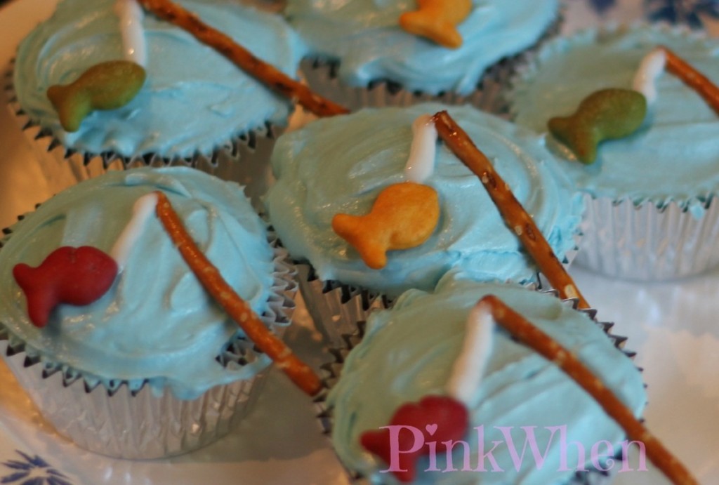 10 Fun Recipes with Pretzels for National Pretzel Day on April 26th: Fishing Cupcakes