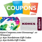 Coupons.com gift card giveaway Kohl's and Nordstrom