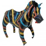 Handmade Colorful Tin Zebra from Zimbabwe available from GlobeIn #sponsored