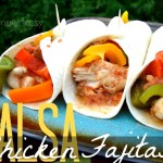 Salsa Chicken Fajitas Recipe with Colorful Grilled Peppers